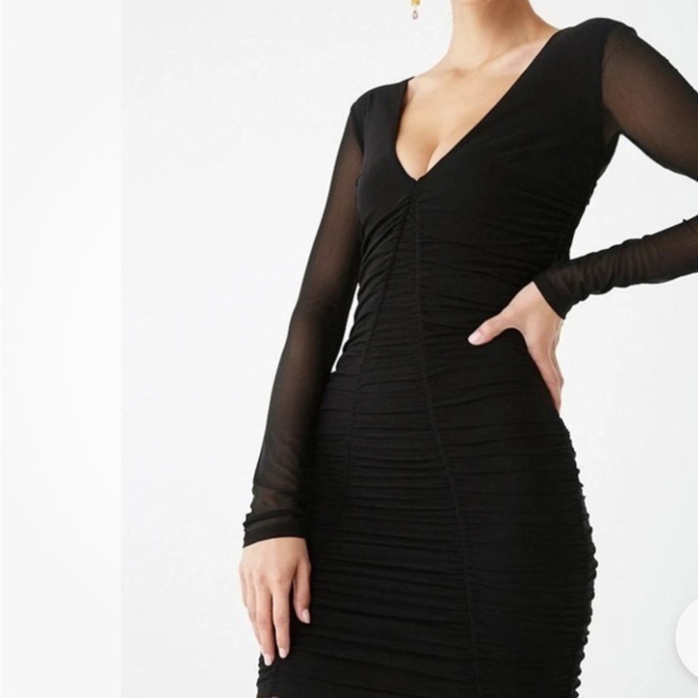 NEW…FOREVER 21 Party Collection Ruched Mesh Dress
